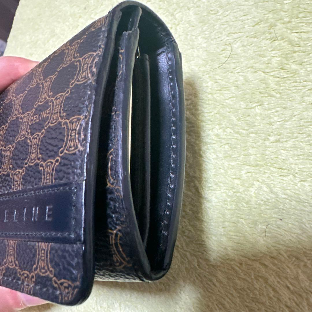 CELINE ダークブラウン ドット柄 長財布