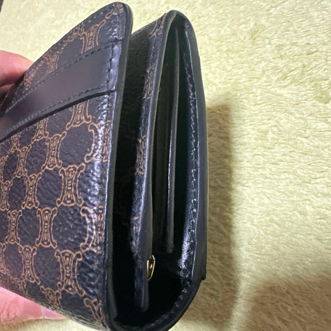 CELINE ダークブラウン ドット柄 長財布