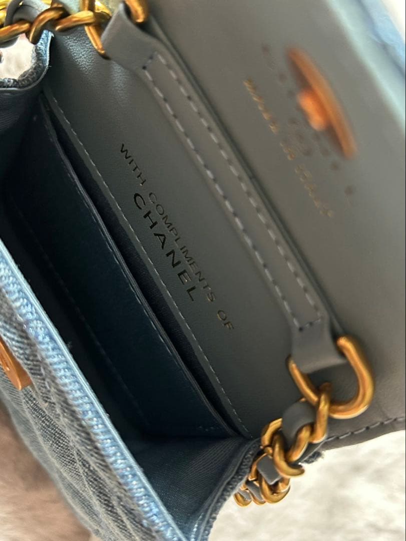 CHANEL ノベルティ チェーン ショルダーバッグ ポシェット デニム