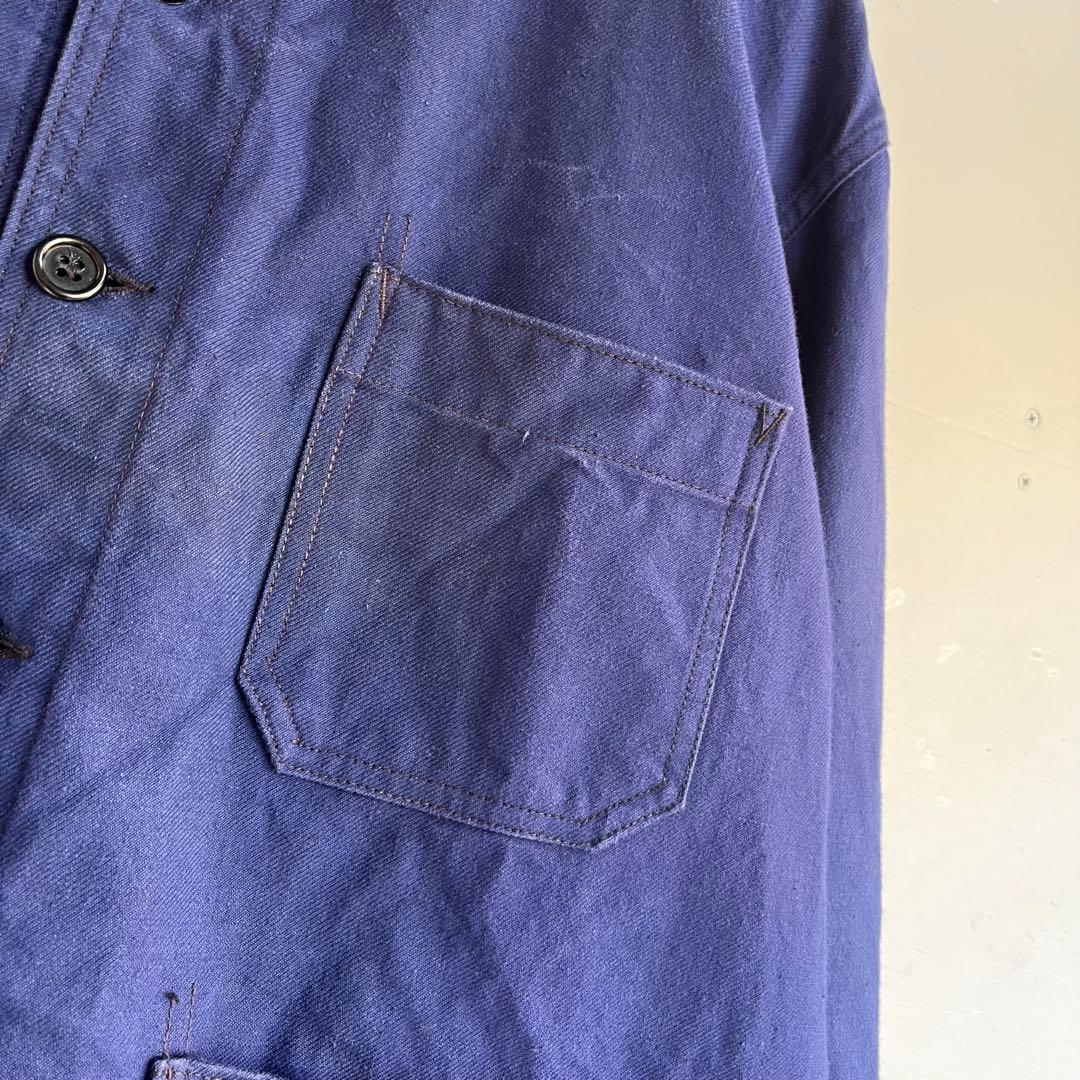 60s フレンチ カバーオール ワークジャケット ユーロ ヴィンテージ 古着
