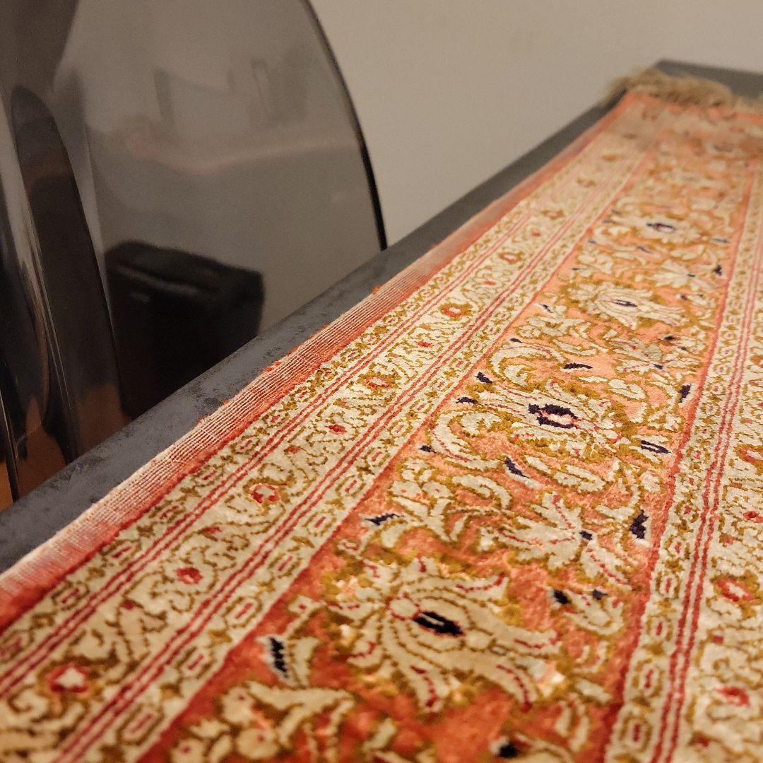 シルク ペルシャ 手織 絨毯 77×125cm