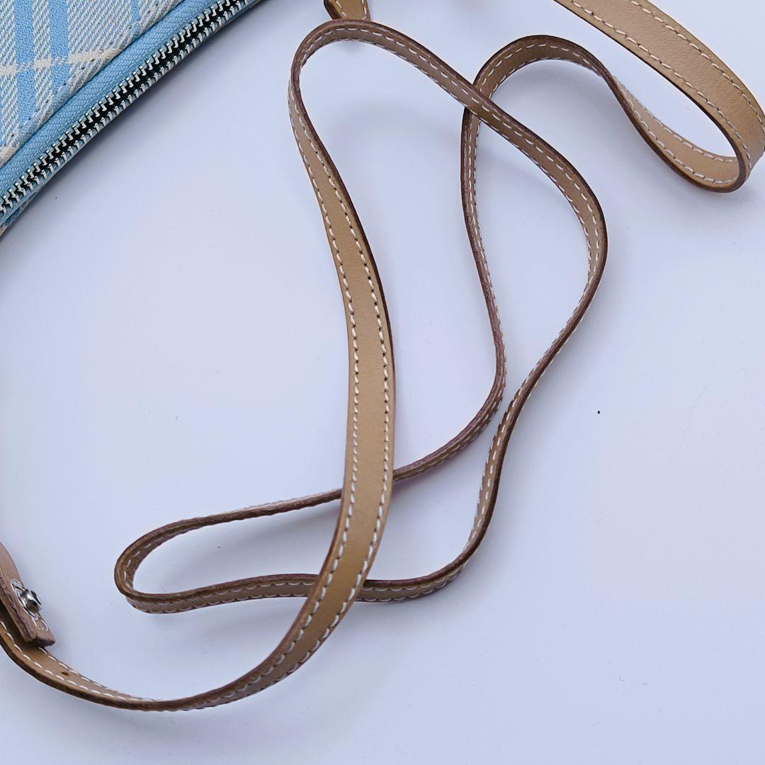 【美品】バーバリーブルーレーベル ワンショルダーバッグ ポーチ 斜め掛け 肩掛け