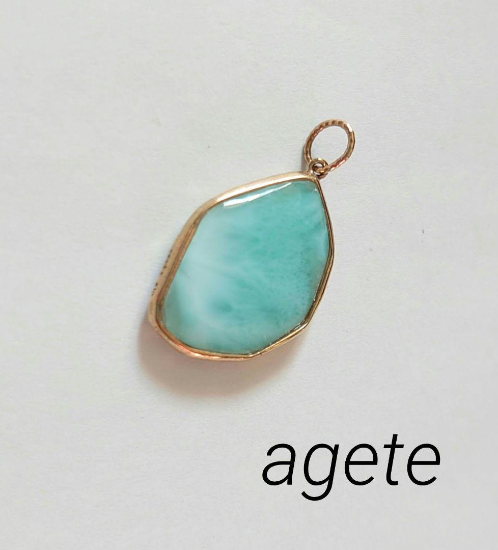 agete ラリマー 白蝶貝 K10 チャーム