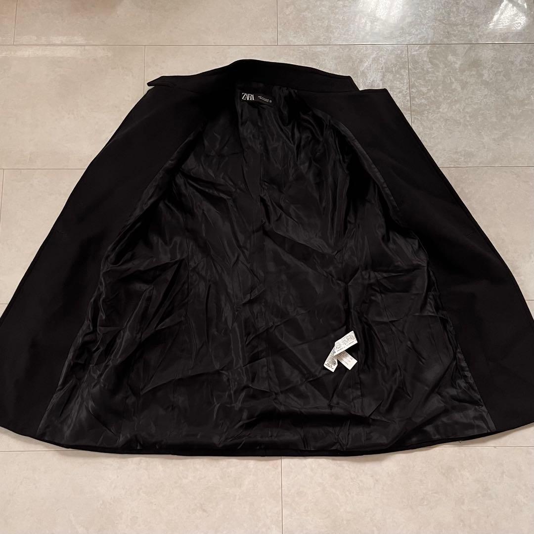 ZARA サイズM ナポレオンコート ダークネイビー ダブルブレスト