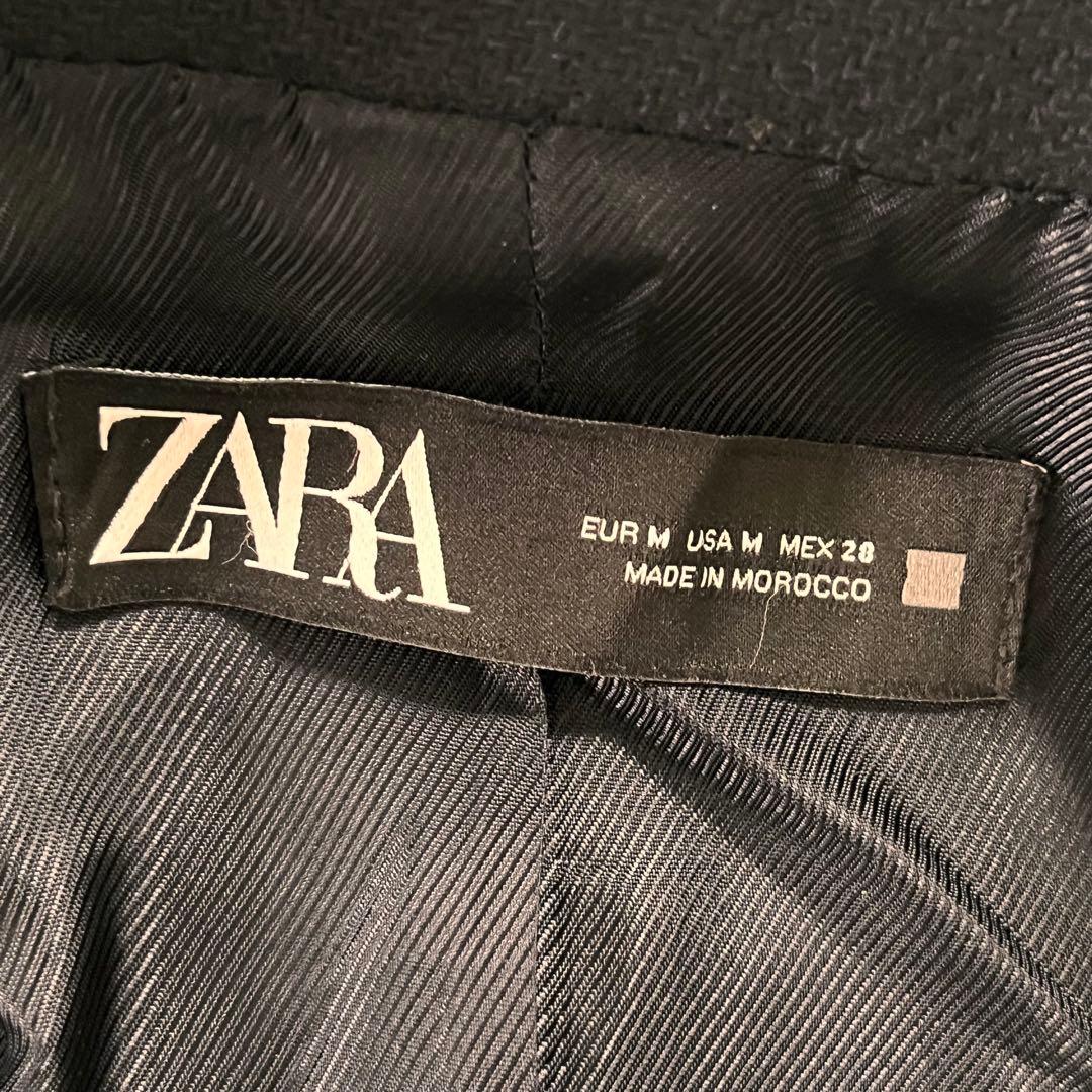 ZARA サイズM ナポレオンコート ダークネイビー ダブルブレスト