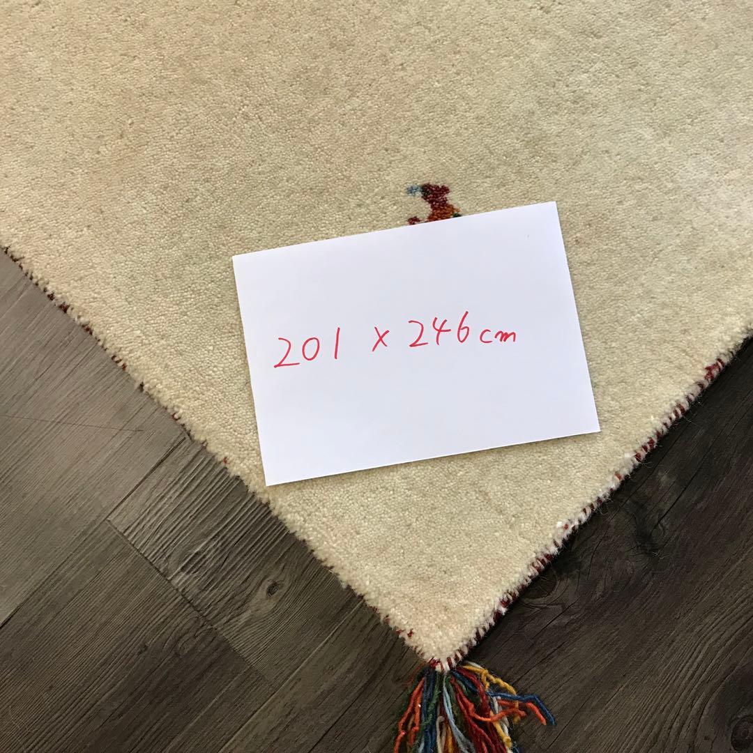 一点限り 201x246cm 3畳 ギャッベ ギャベ ラグ ラグマット 1wh
