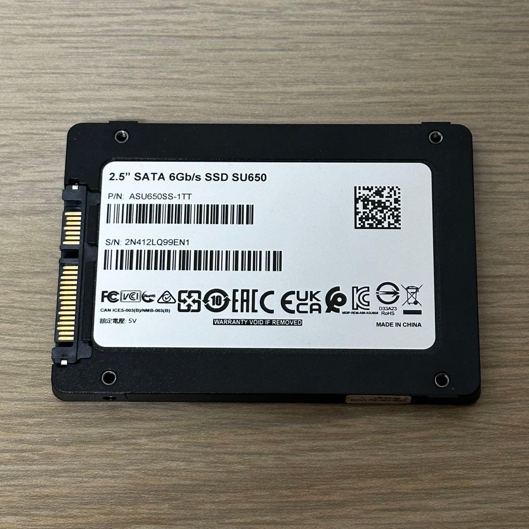 稼働時間33時間✨ ADATA SSD 1TB SU650