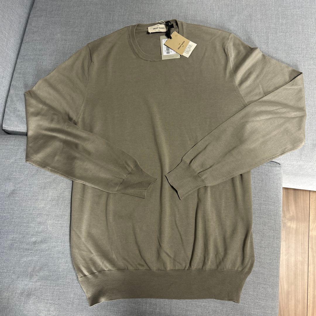 ヒ*ロ様 タグ付新品! GRAN SASSO イタリア製　クルーネックコットンメ