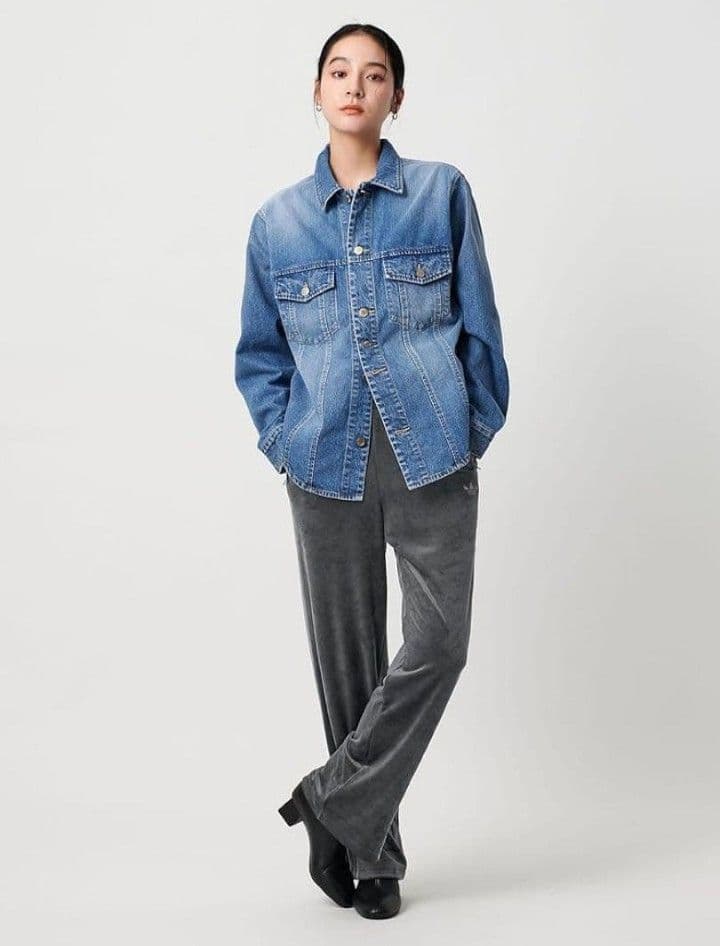 adidas ファイヤーバード ベロア トラックパンツ ダークグレー 2XS