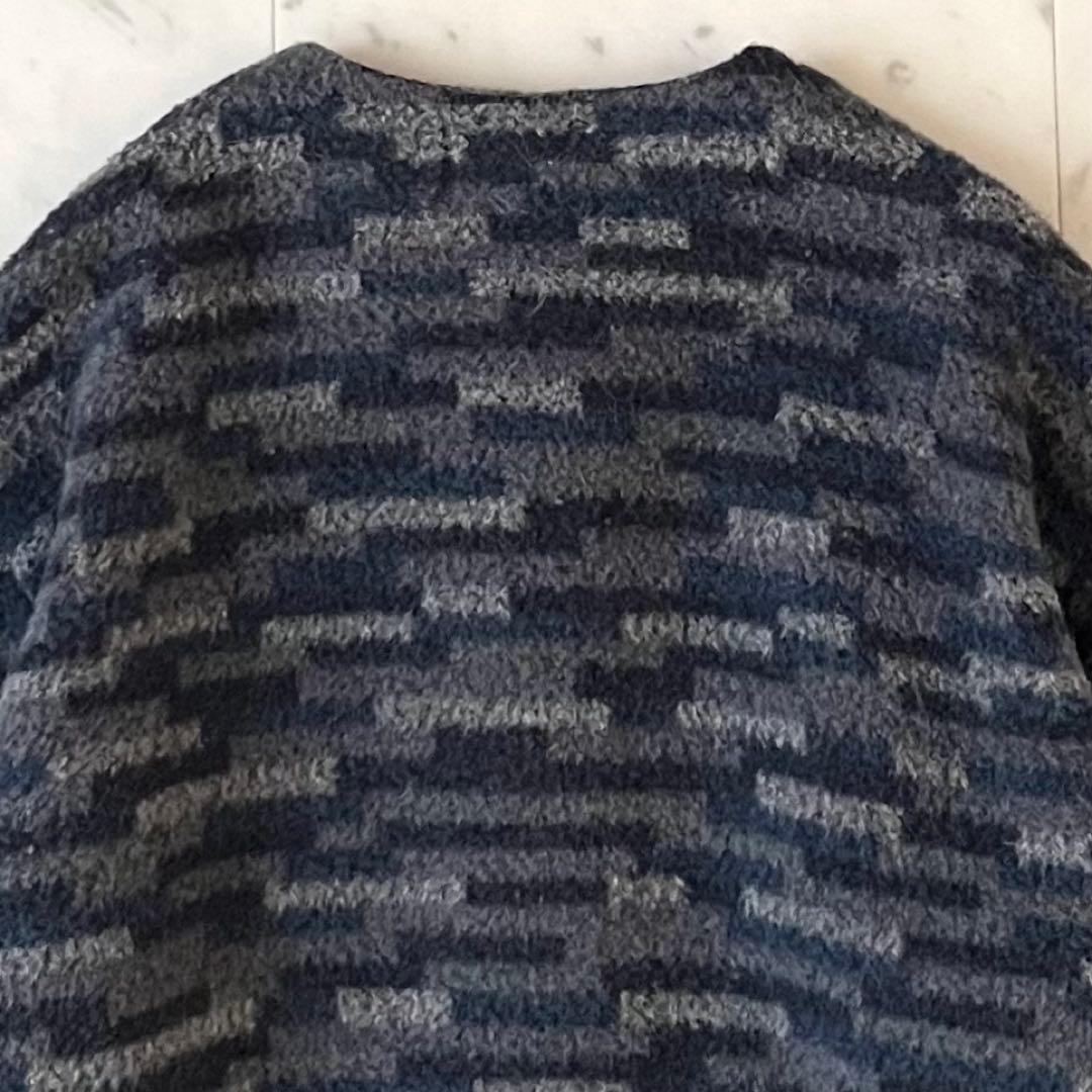 美品＊ヨーガンレール アルパカ混ウールハーフコート M 総柄 ノーカラー 長袖