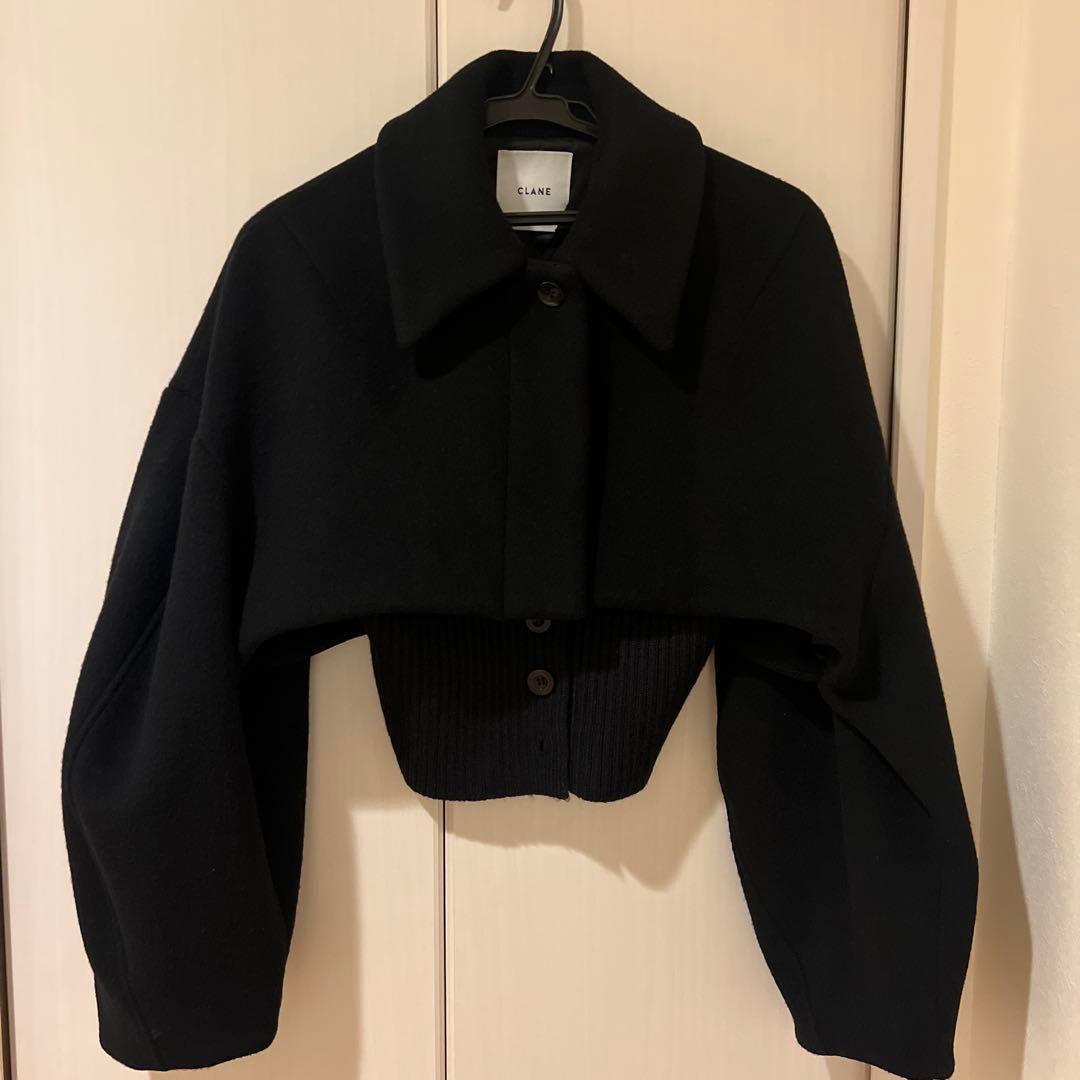 美品 CLANE ラウンドスリーブ ショートジャケット サイズ1