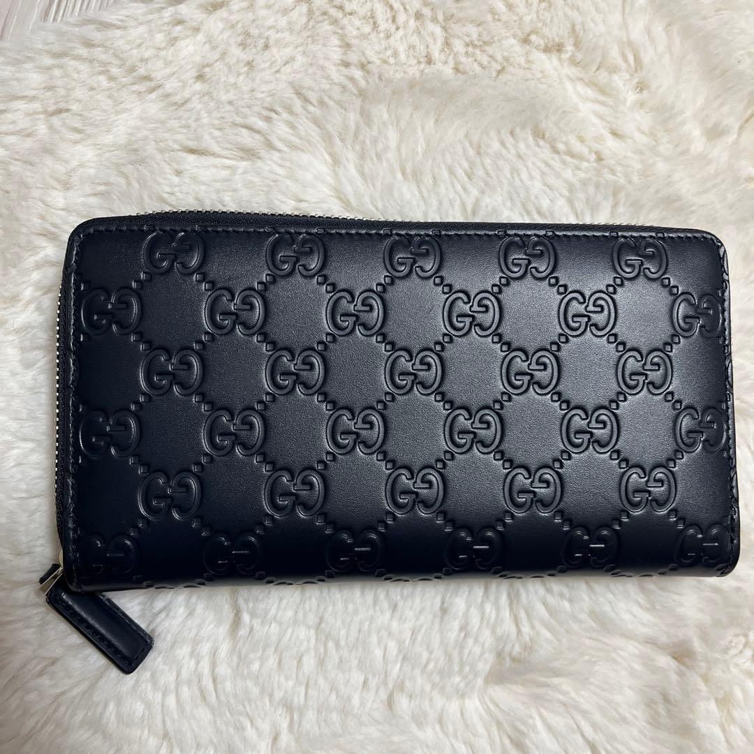 超美品！GUCCI 長財布 ネイビー