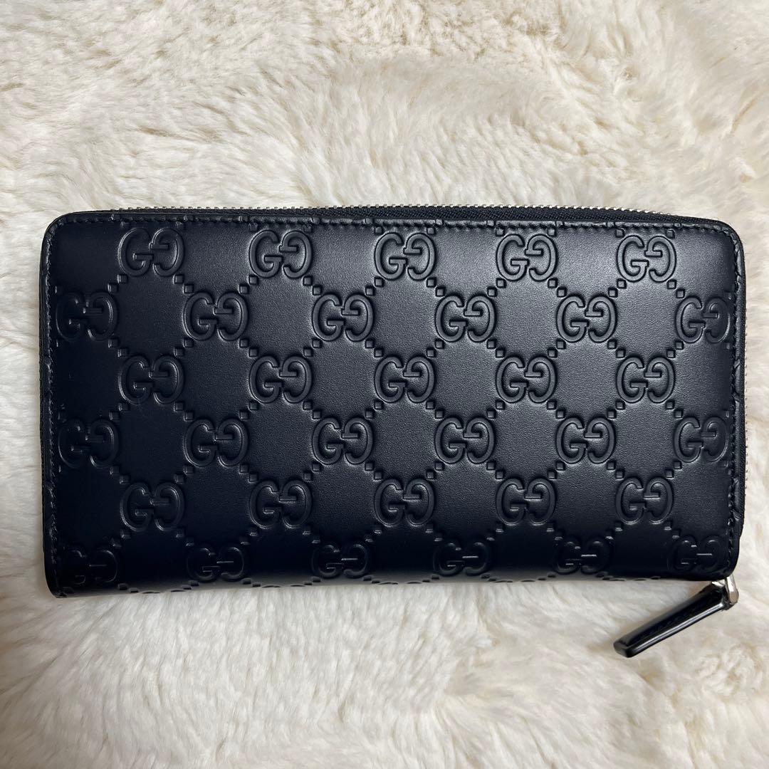 超美品！GUCCI 長財布 ネイビー
