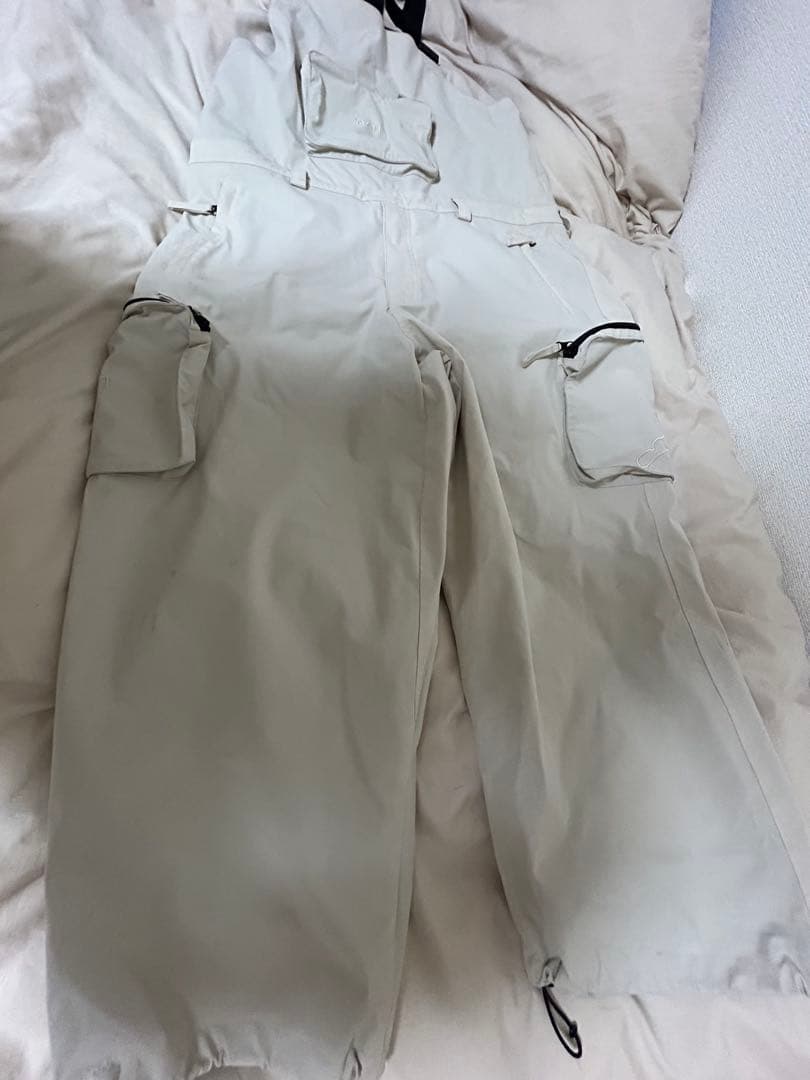 25-26 MAHF スノーボードウェア ビブパンツ ホワイト L