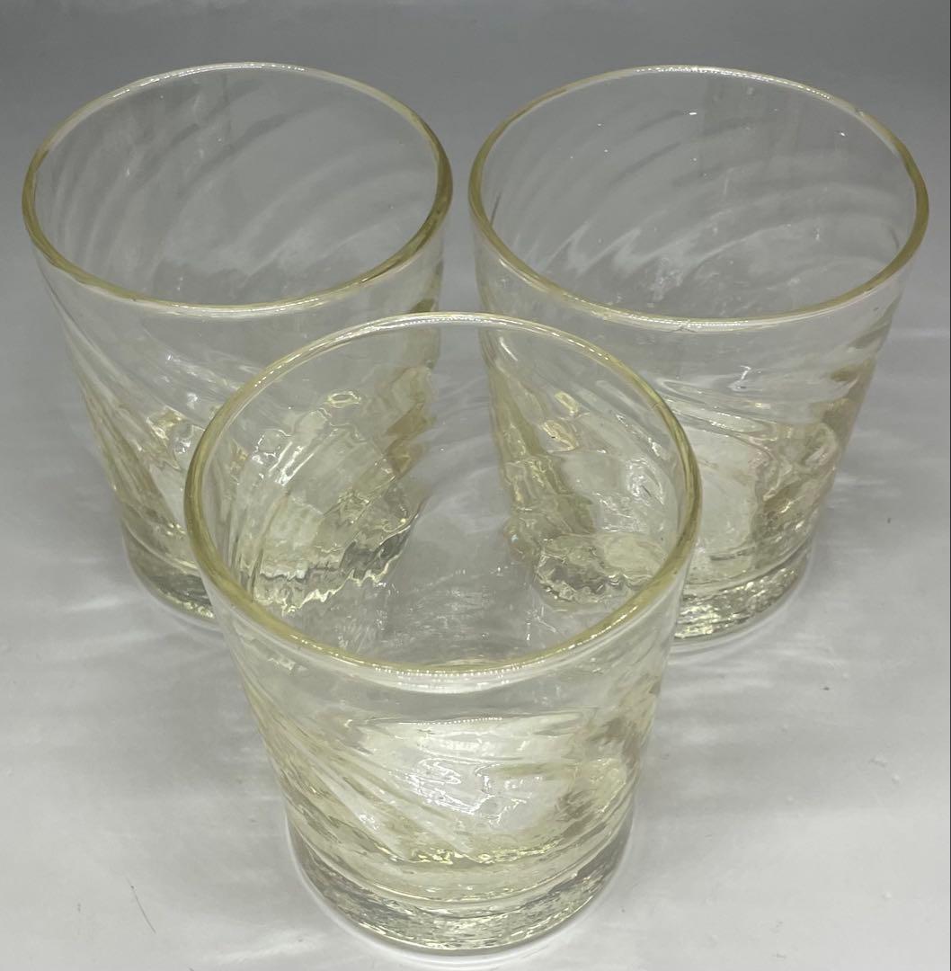 倉敷ガラス　小谷真三　吹きガラス　グラス3客　E102