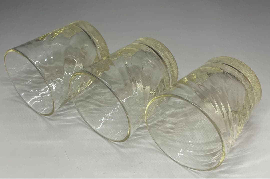 倉敷ガラス　小谷真三　吹きガラス　グラス3客　E102