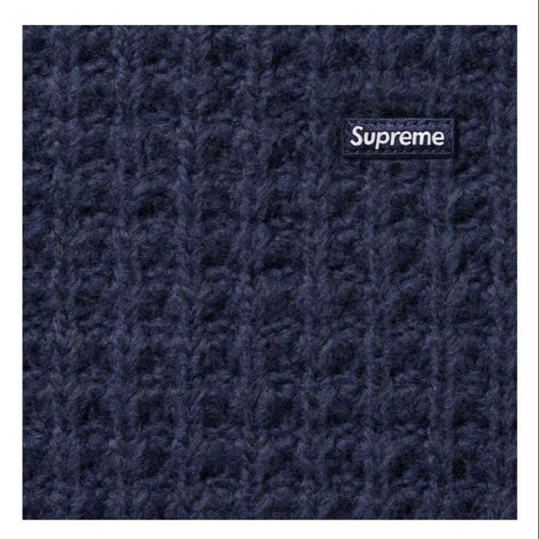 Supreme Small Box Waffle Sweater M ネイビー