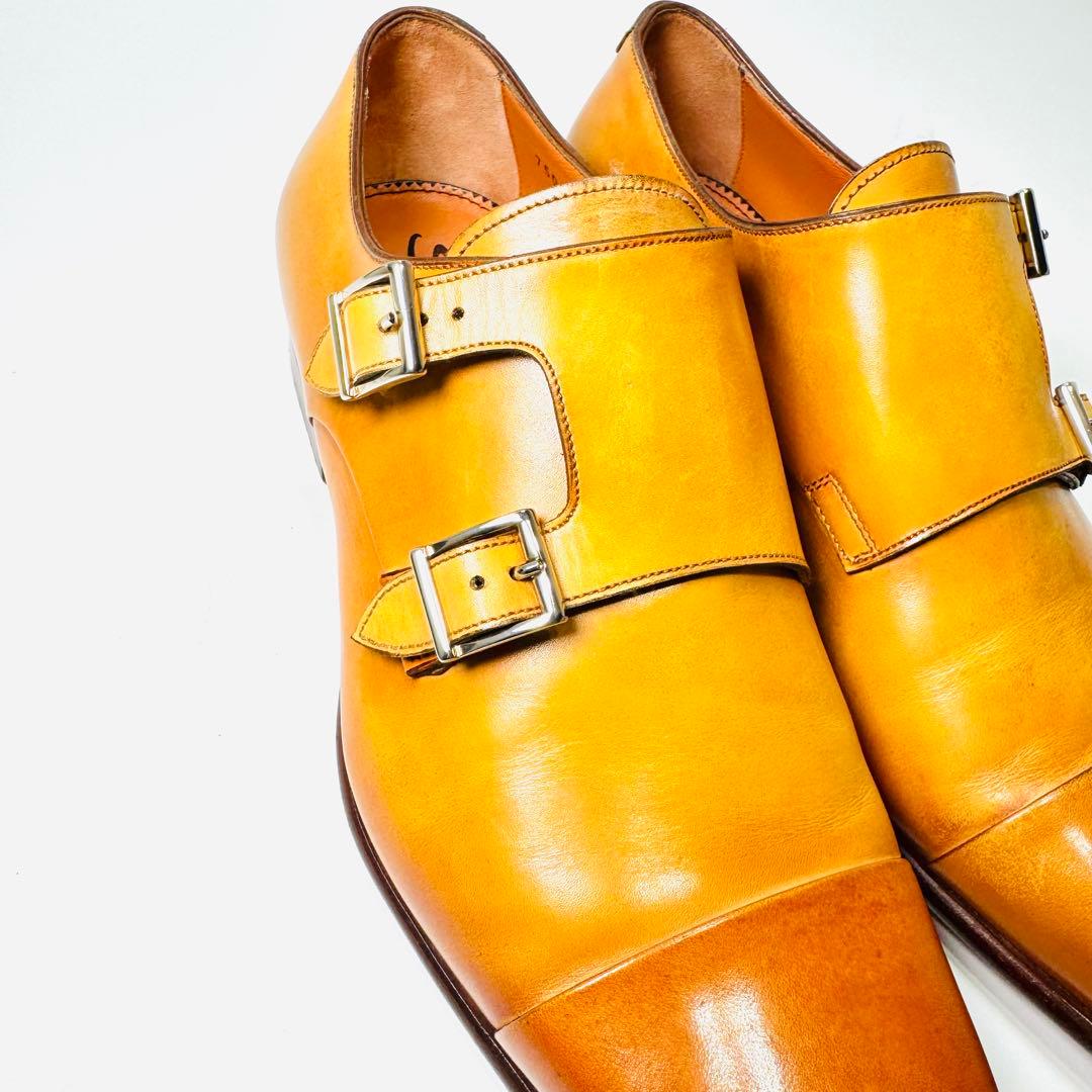 美品　Santoni サントーニ　ダブルモンクストラップ 箱 袋付き レザー