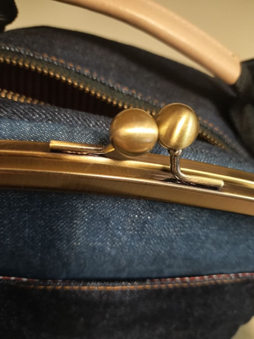 あやの小路 AYANOKOJI がま口ポシェット型ボディバッグ デニム 2way