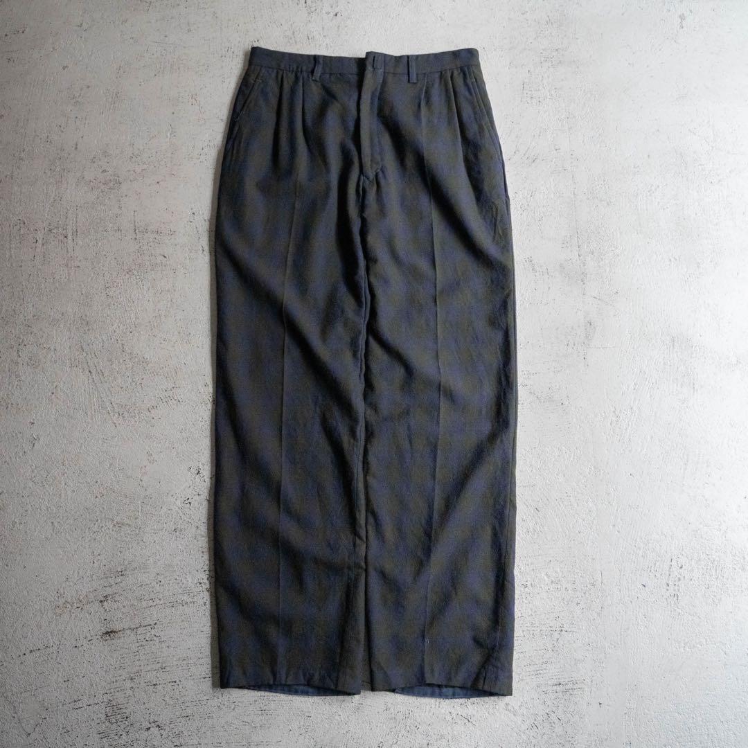【希少】 80s vintage イタリア製 オンブレチェック ウールパンツ