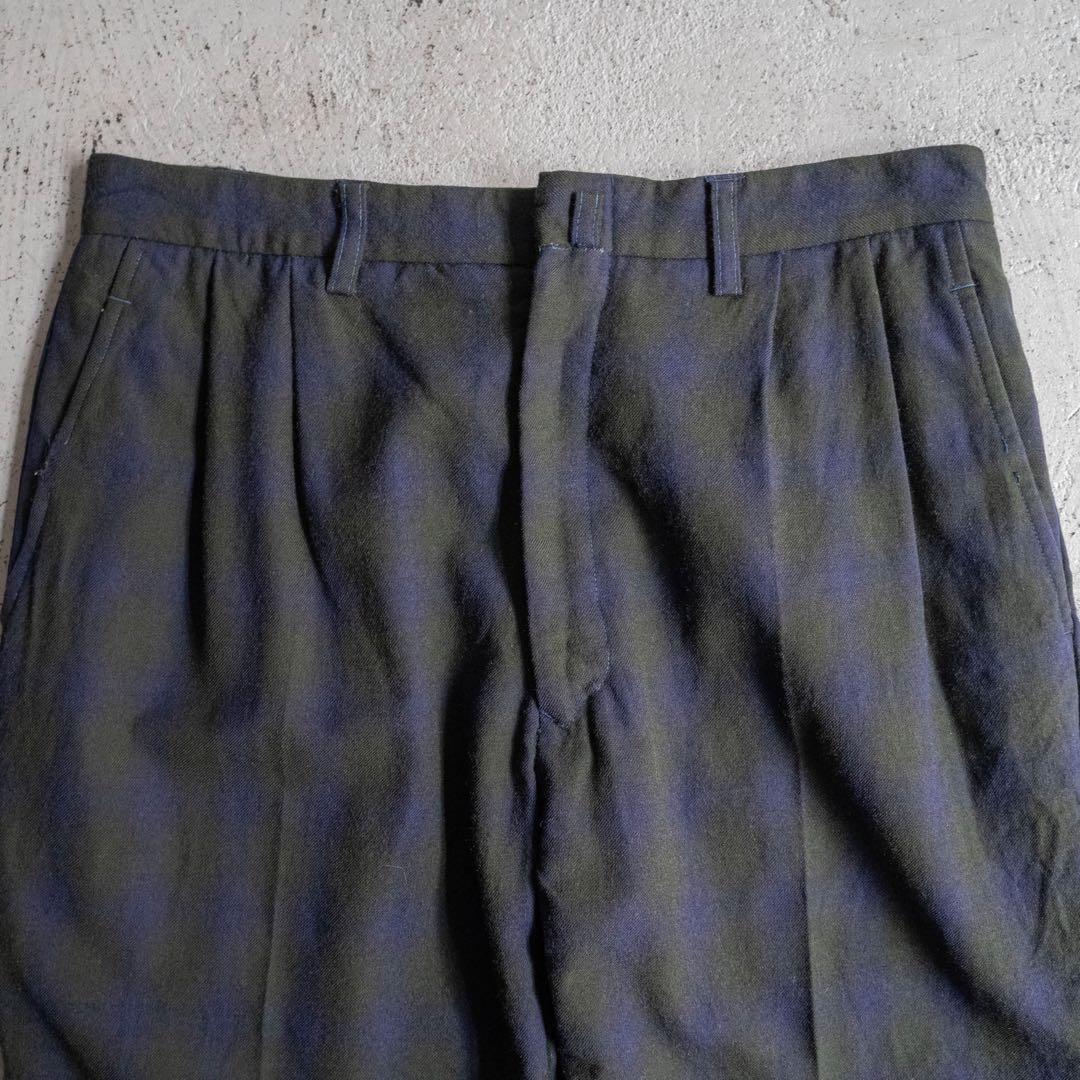 【希少】 80s vintage イタリア製 オンブレチェック ウールパンツ