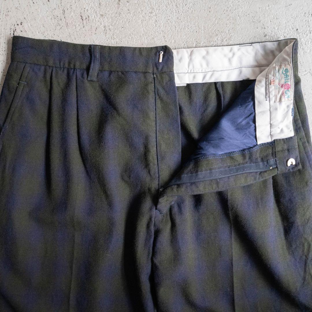 【希少】 80s vintage イタリア製 オンブレチェック ウールパンツ