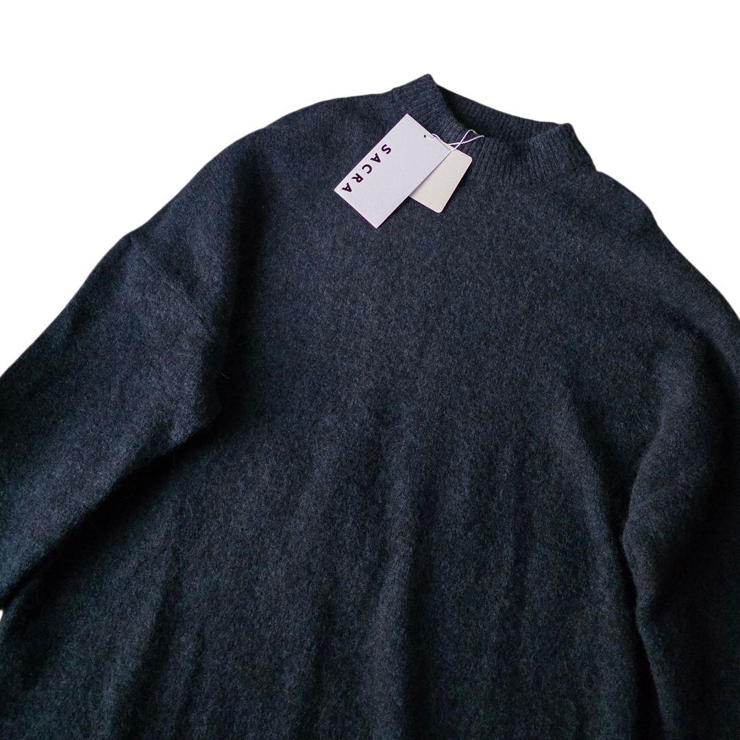 SACRA サクラ　ファインアルパカロングワンピース マキシ丈　ゆったり　紺