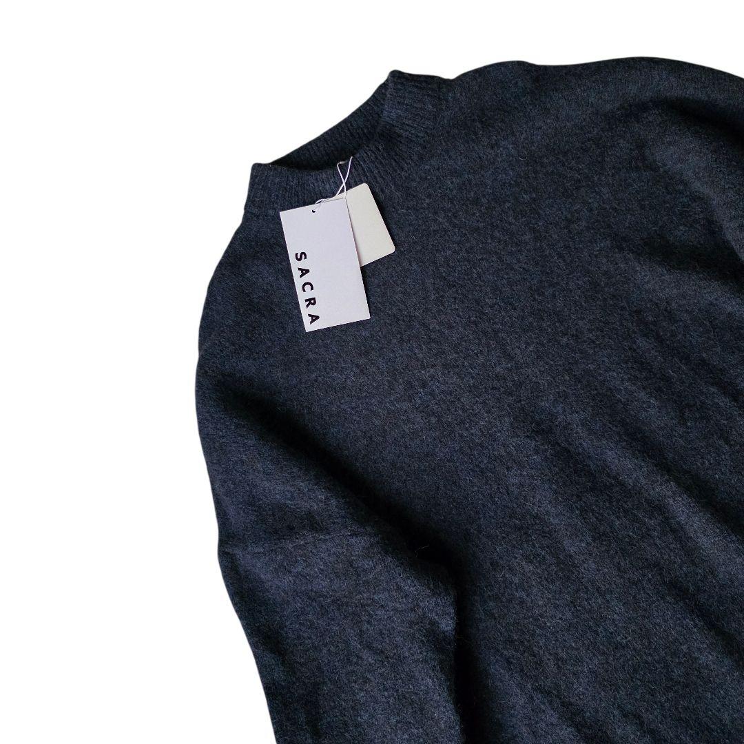 SACRA サクラ　ファインアルパカロングワンピース マキシ丈　ゆったり　紺