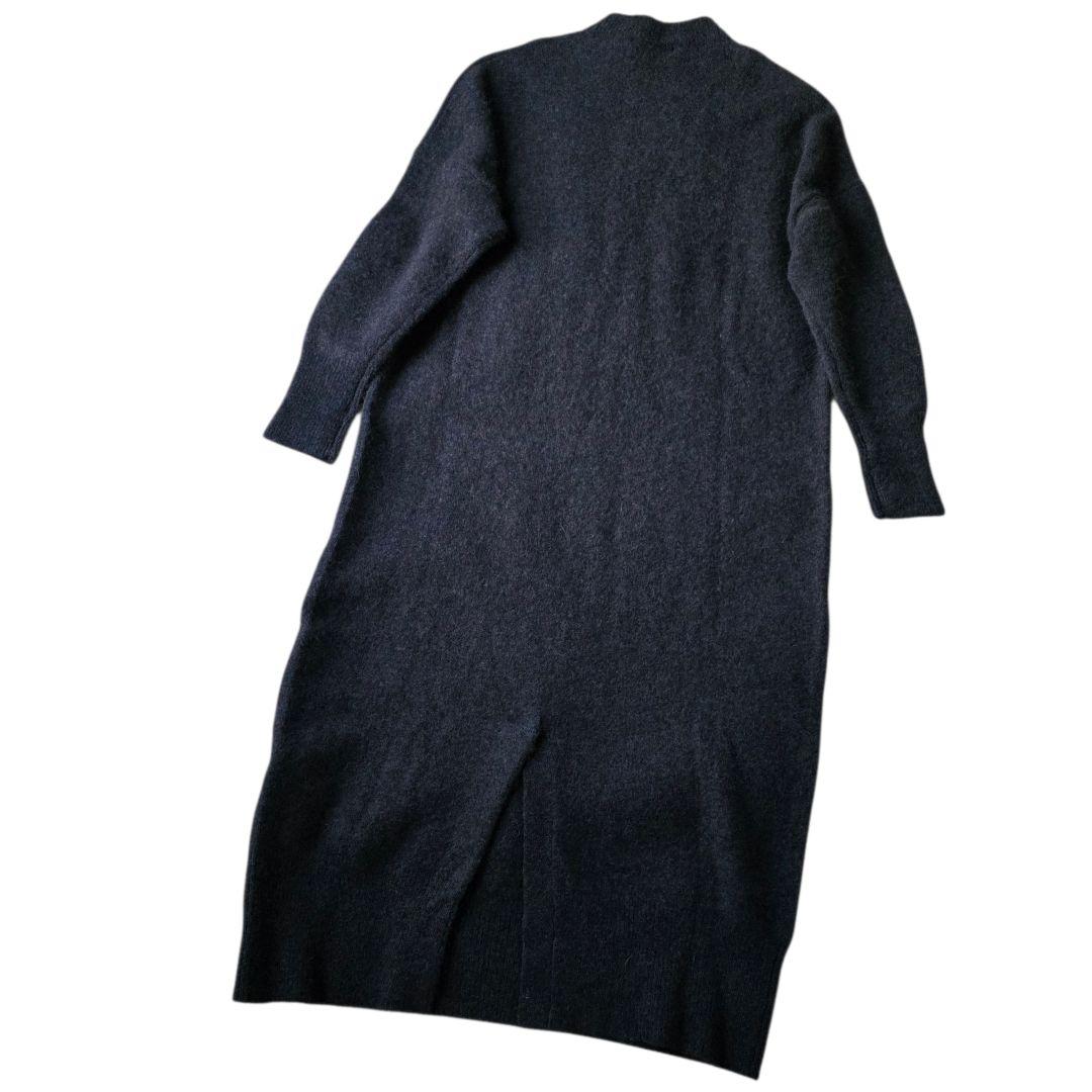 SACRA サクラ　ファインアルパカロングワンピース マキシ丈　ゆったり　紺