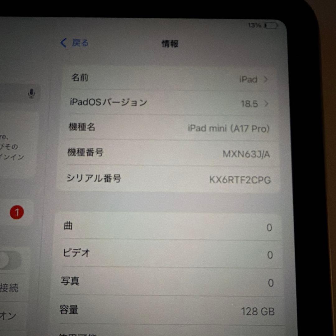 Apple iPad mini グレー 7.9インチ　A17pro