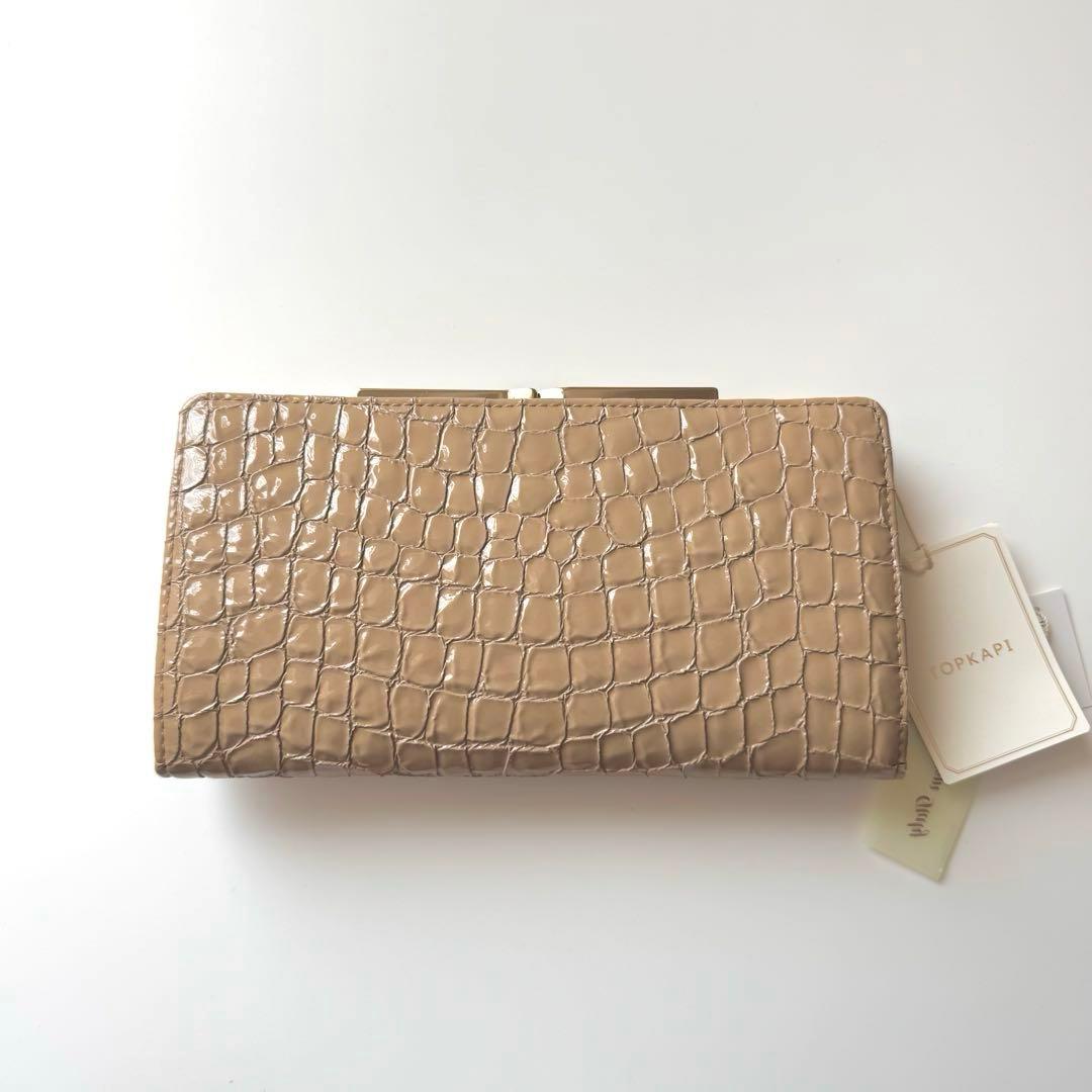 TOPKAPI トプカピ Lux ルクス クロコ調エナメル がま口 長財布