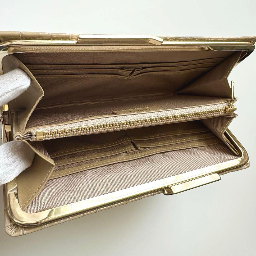 TOPKAPI トプカピ Lux ルクス クロコ調エナメル がま口 長財布