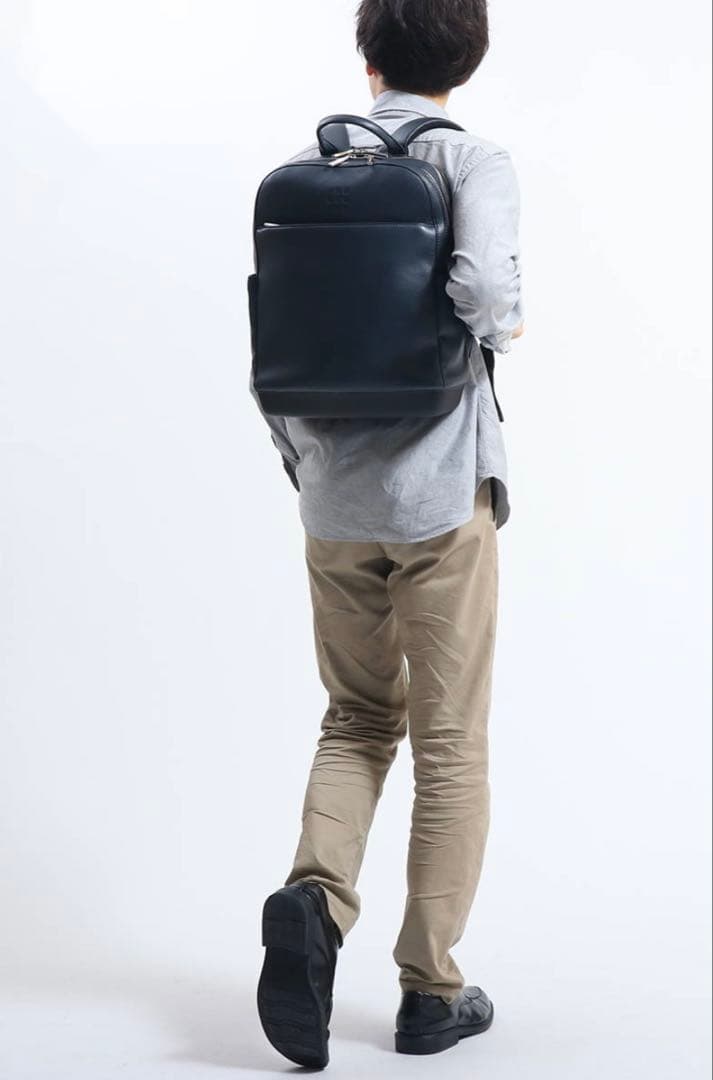 未使用品 モレスキン バックパック ビジネスリュック ブルー A4 レザー