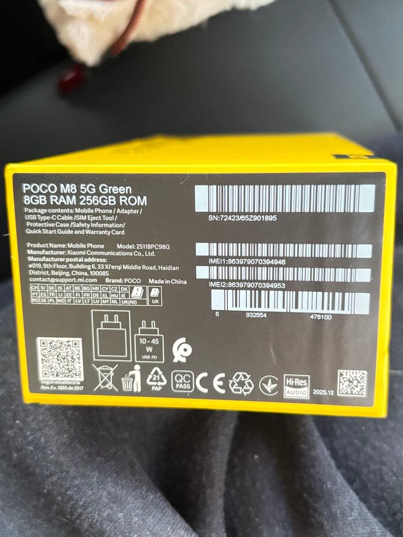 POCO M8 5Gスマートフォン グローバル版 グリーン