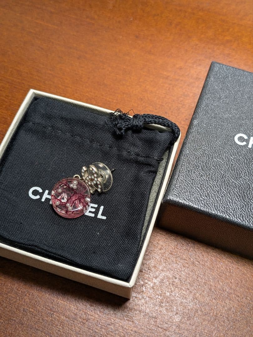 CHANEL シャネル ピアス 片耳 ココマーク レース×パール　レジン