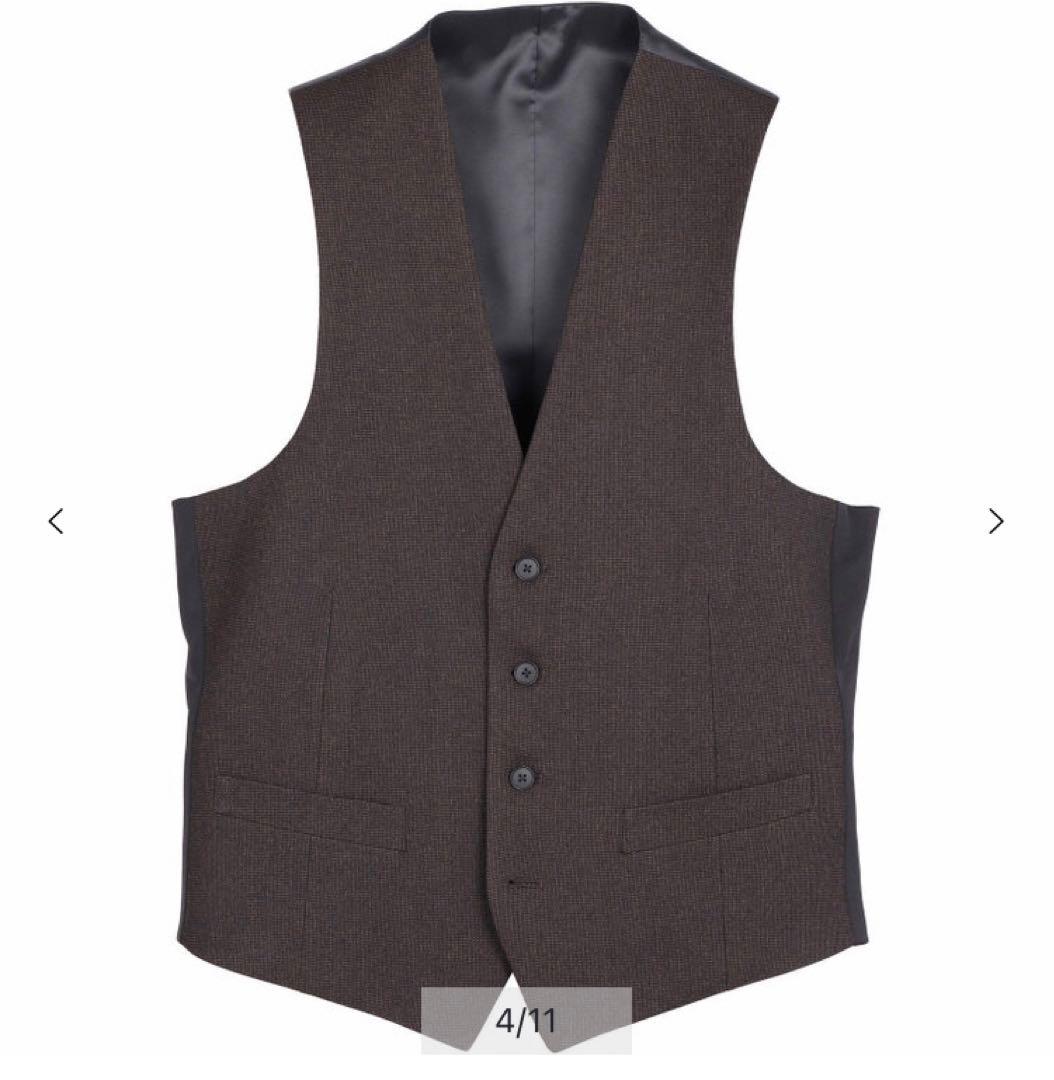 【SALE】スーツセレクト　ダークグレー 2ボタンジャケット スーツ　ベスト付き