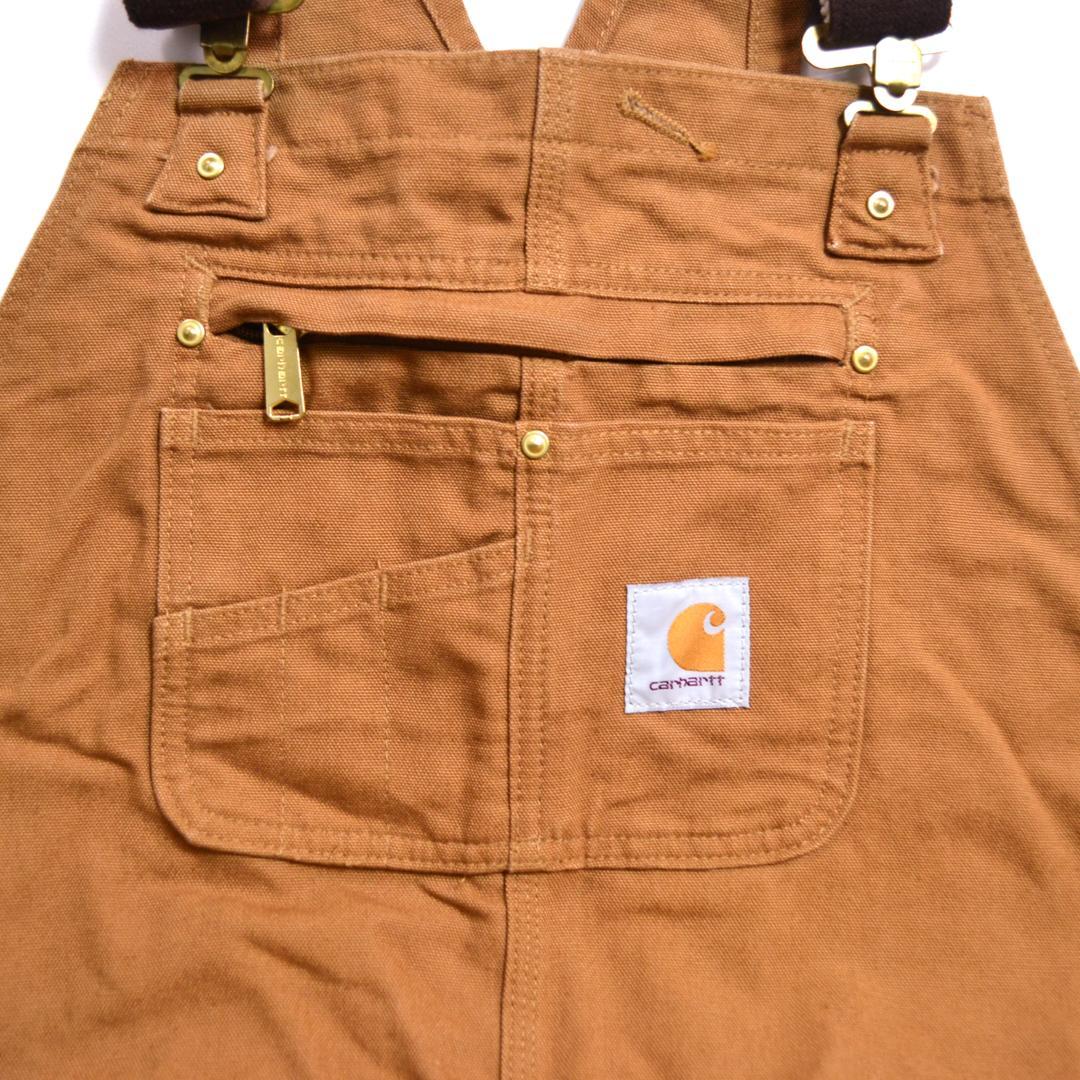 【美品】carharttカーハート コットンダックビブオーバーオールLブラウン