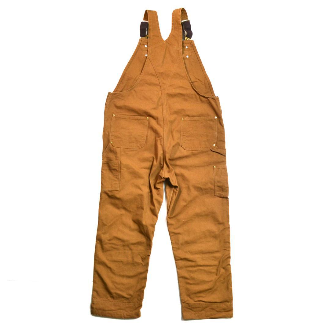 【美品】carharttカーハート コットンダックビブオーバーオールLブラウン