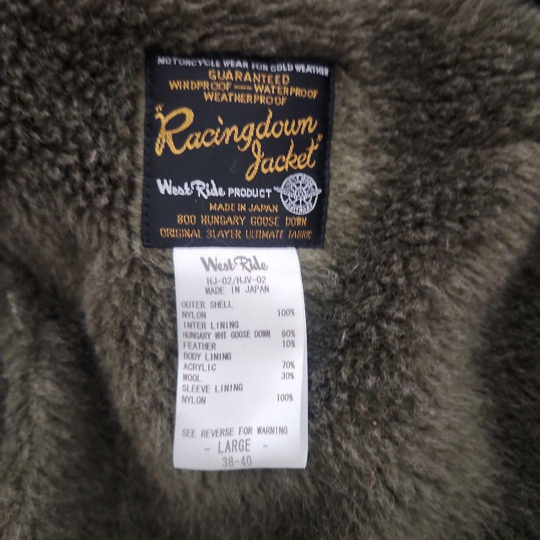 WESTRIDE　ウエストライド　レーシングダウンジャケットHJ-02黒Lサイズ