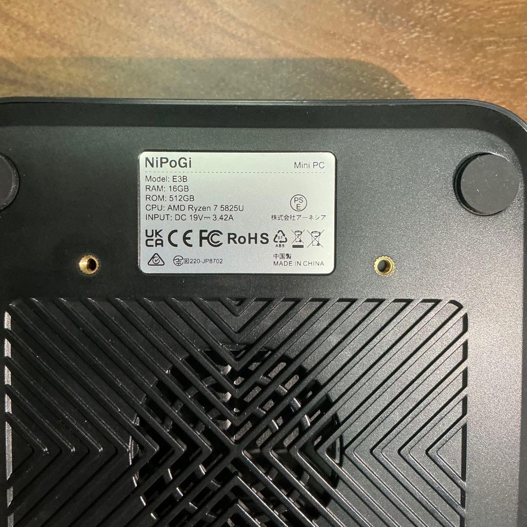 NiPoGi E68 ミニPC AMD Ryzen 7 5825U