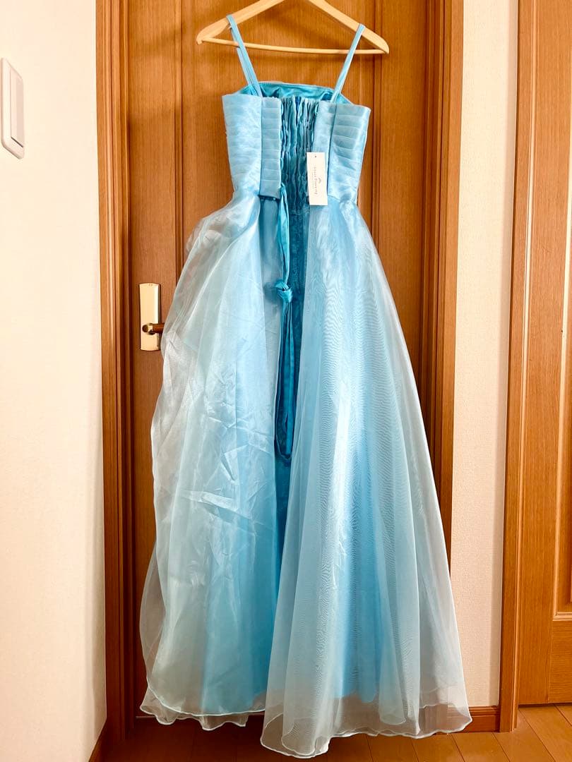 ロングドレス アイスブルー　カラードレス 発表会 演奏会　水色　ブルー　前撮り