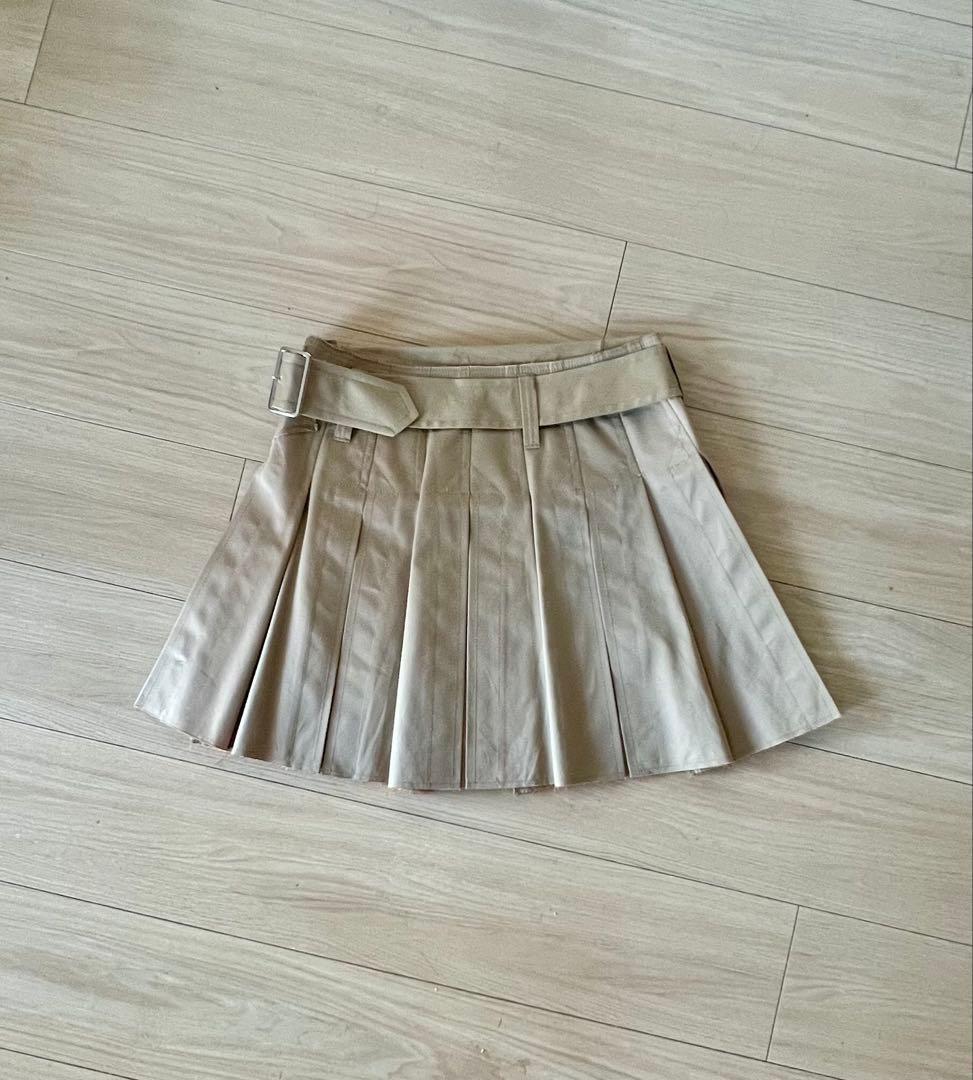 JUNYA WATANABE ベージュ プリーツスカート XS