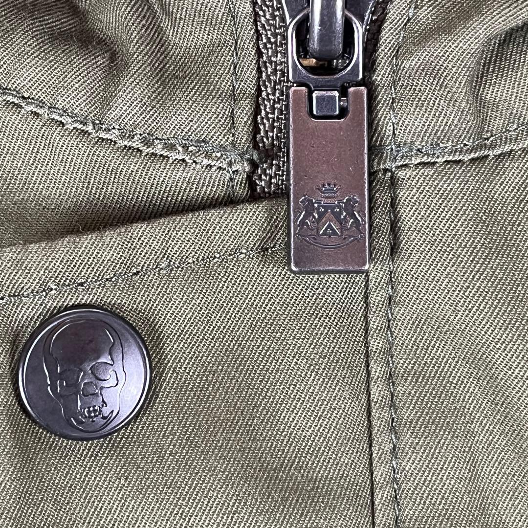 ルシアンペラフィネ スカルワッペン フード付き ミリタリージャケット コート L