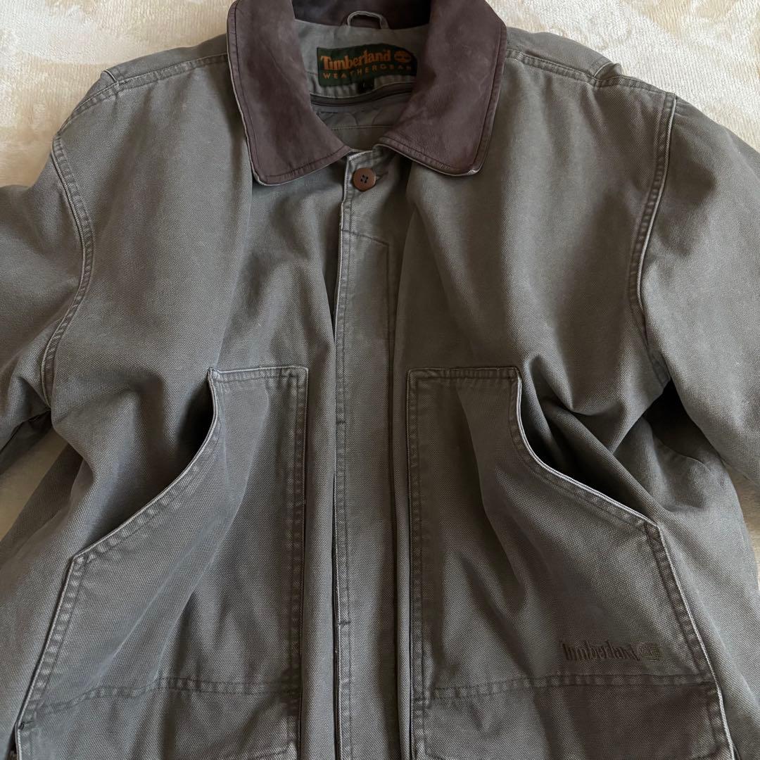 美品✨90s ティンバーランド ハンティングジャケット 襟レザー中綿ライナー 付