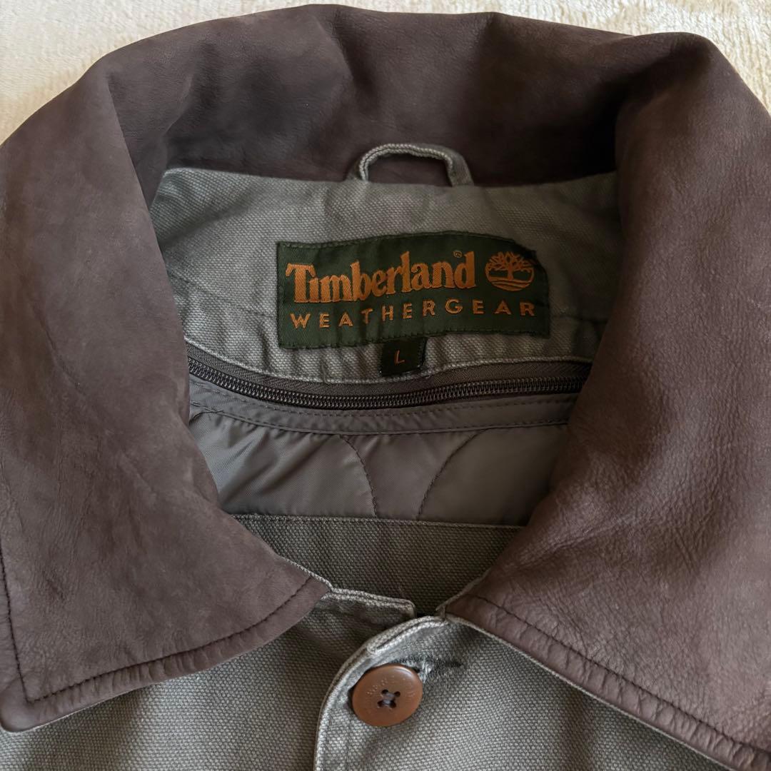 美品✨90s ティンバーランド ハンティングジャケット 襟レザー中綿ライナー 付