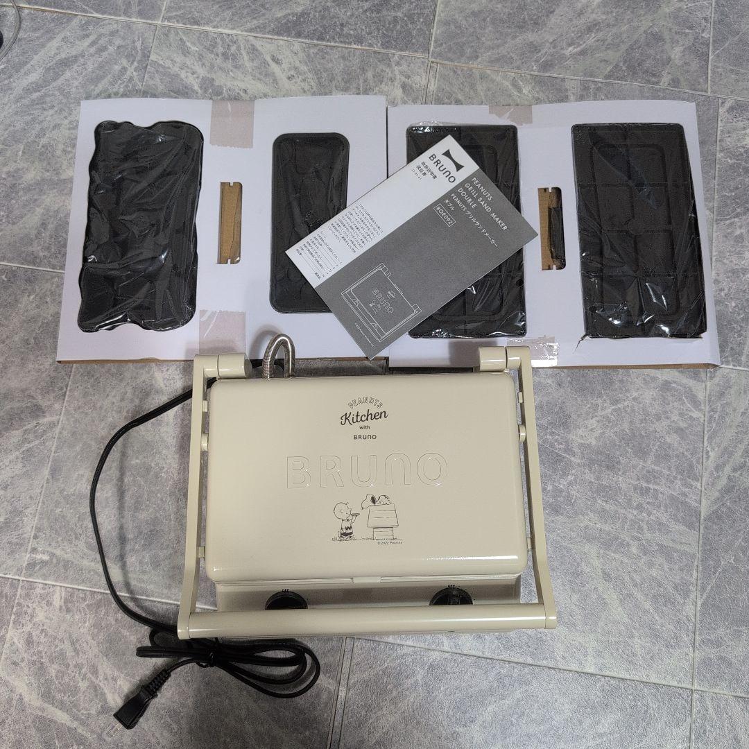 美品 BRUNO グリルサンドメーカー ダブル ピーナッツコラボ ブルーノ