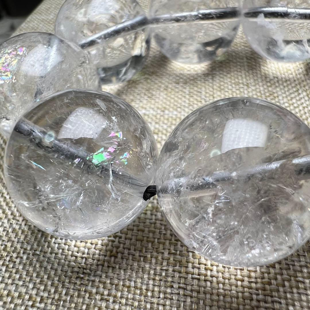 【711012】虹入り 大玉 ハーキマーダイヤモンド 17.7mm ブレスレット