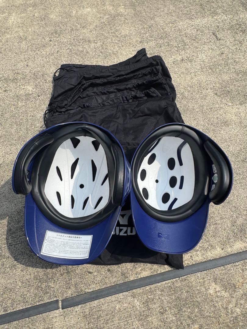 ミズノ　軟式用ヘルメット 6個とキャリーバックセット