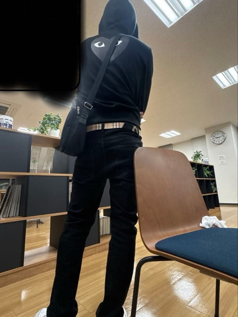 プレイコムデギャルソン 黒 ジップパーカー