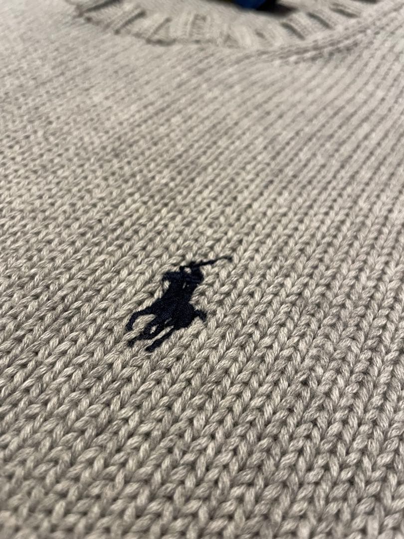 【週末限定値下】ポロラルフローレン コットンニット セーター グレー XS